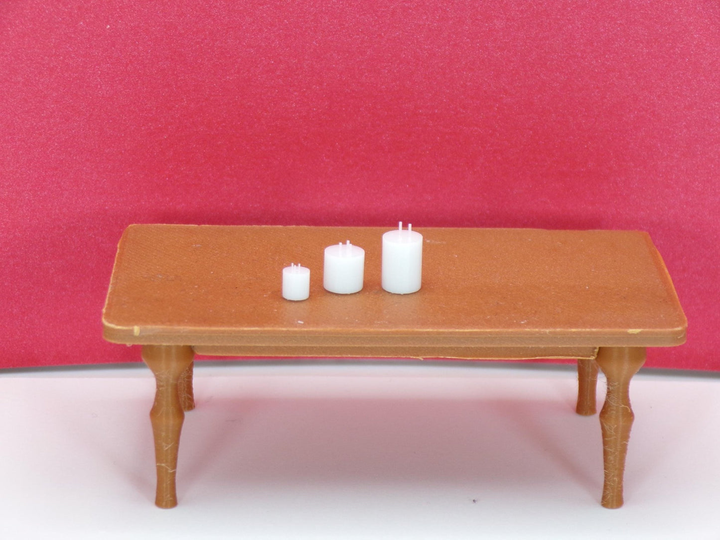 1:24 Scale Miniature 3 - Wick Candle Set (3 Sizes) | 10", 7", 5" Decorative Candles | Dollhouse Home Decor & Spa Scene Accessories - MstrcrftMinis - 1252
