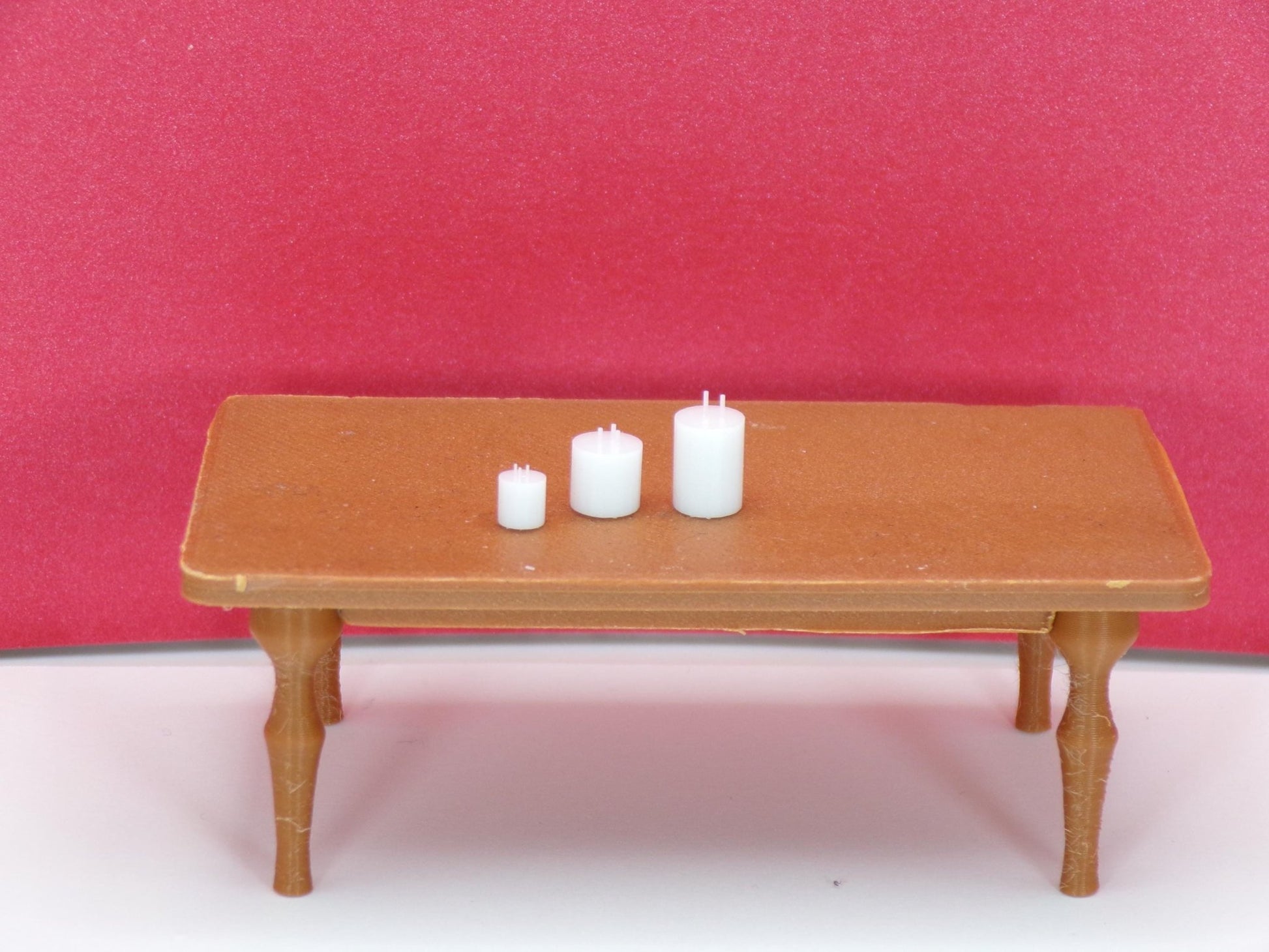 1:24 Scale Miniature 3 - Wick Candle Set (3 Sizes) | 10", 7", 5" Decorative Candles | Dollhouse Home Decor & Spa Scene Accessories - MstrcrftMinis - 1252