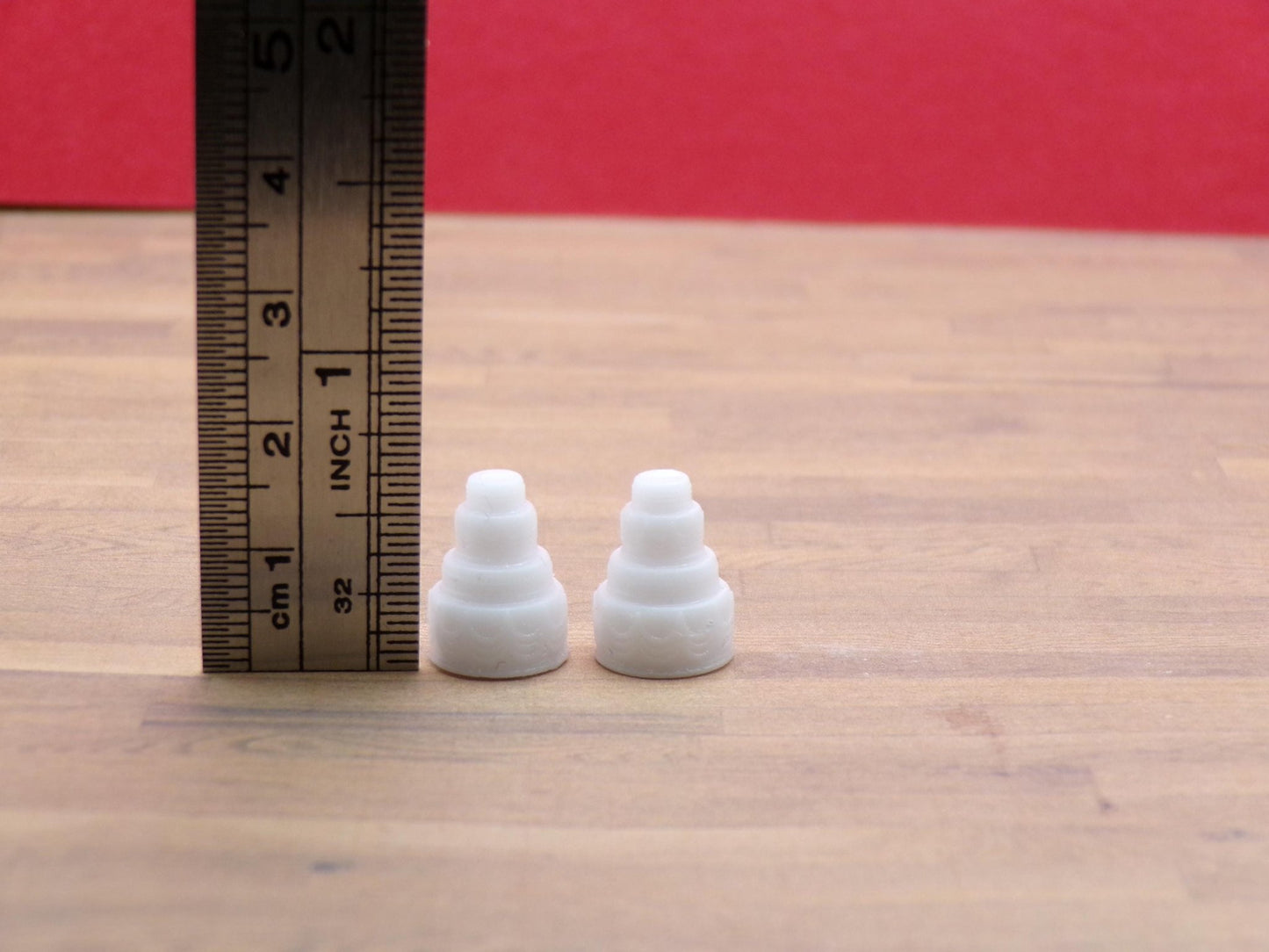 1:24 Scale Miniature 4 - Tiered Layer Cake | Dollhouse Bakery Cake | Elegant Tiny Cake for Tea Party & Celebration Dioramas - MstrcrftMinis - 1235
