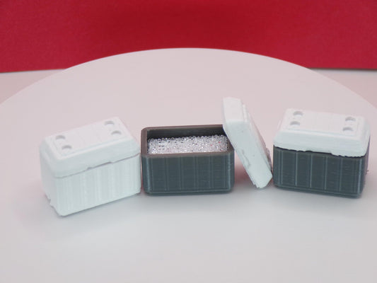 1:24 Scale Miniature 48 Quart Coolers with Removable Lid & "Ice" - Perfect for That Romantic Picnic - 1/25 Scale and G Scale Compatible - MstrcrftMinis - 1276