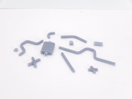 1:24 Scale Miniature Automotive Exhaust Parts | Dollhouse Garage Car Repair Props | Tiny Mufflers & Pipes for Model Car Dioramas - MstrcrftMinis - 1240