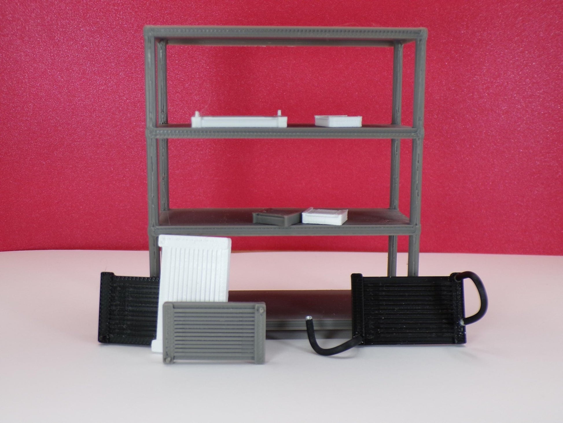 1:24 Scale Miniature Car Radiators | Dollhouse Garage Auto Parts | Tiny Engine Radiators for Model Car & Workshop Dioramas - MstrcrftMinis - 1238