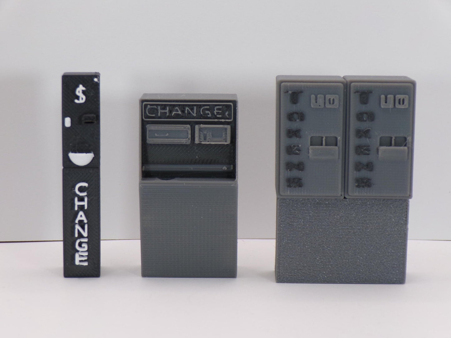 1:24 Scale Miniature Change & Token Machines | Wide or Narrow Bill Changers, Arcade Token Machine | Dollhouse Arcade or Laundromat Scene - MstrcrftMinis - 1249