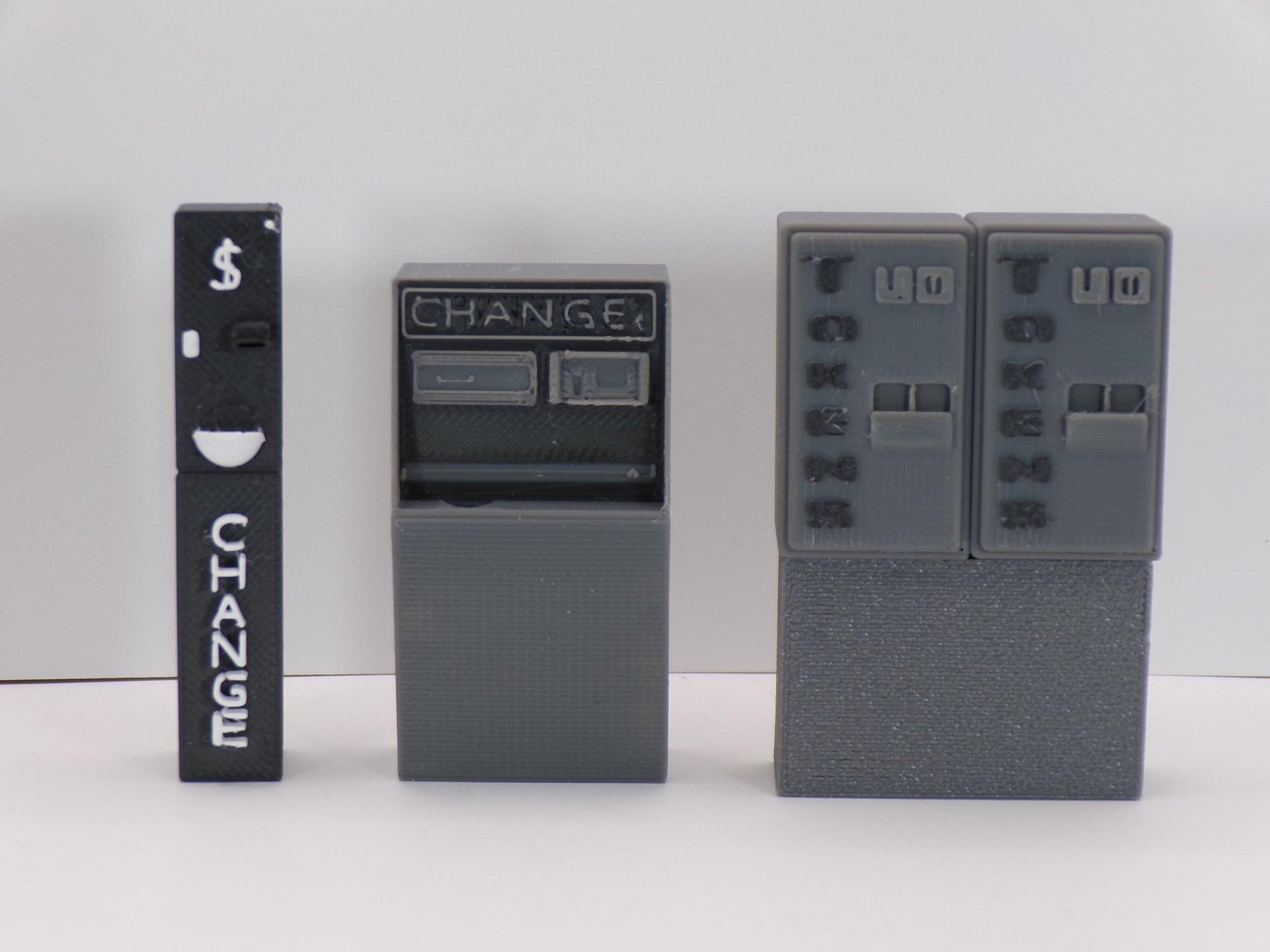 1:24 Scale Miniature Change & Token Machines | Wide or Narrow Bill Changers, Arcade Token Machine | Dollhouse Arcade or Laundromat Scene - MstrcrftMinis - 1249