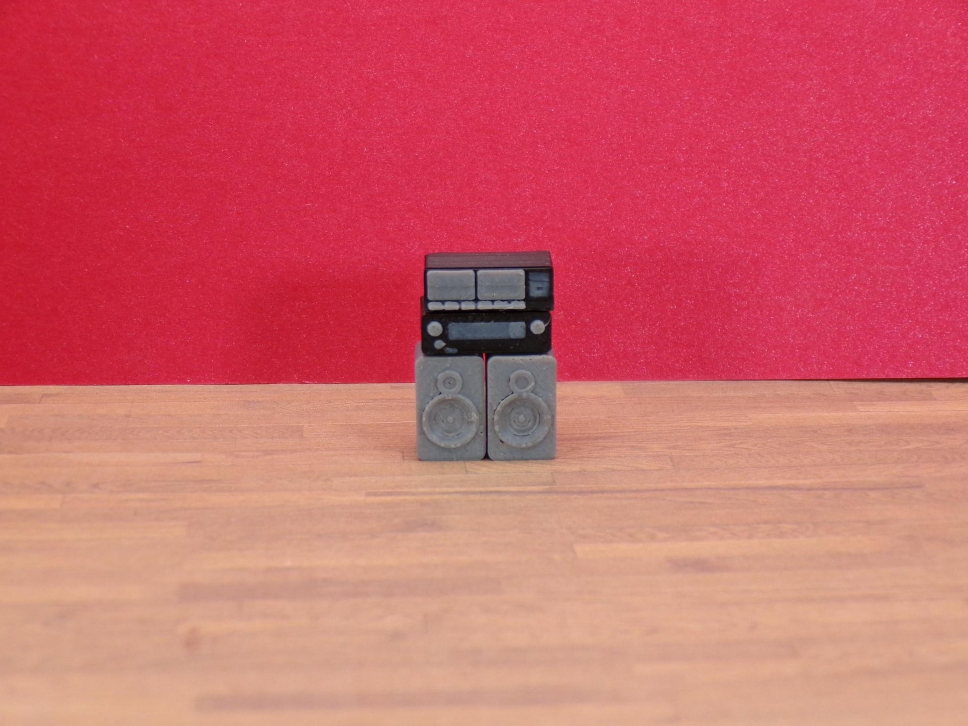 1:24 Scale Miniature Dual Cassette Tape Deck - 1/25 Scale and G Scale Compatible - MstrcrftMinis - 1279