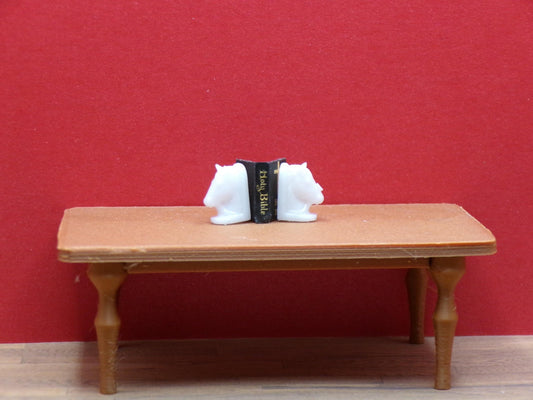 1:24 Scale Miniature Horse Bookends | Elegant Dollhouse Library Decor | Tiny Horse Book Ends for Study, Office, or Shelf Dioramas - MstrcrftMinis - 1242