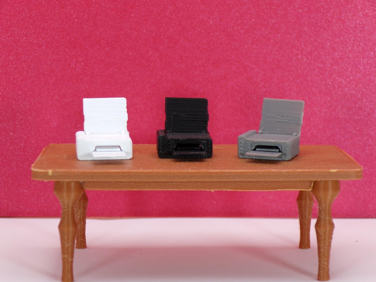 1:24 Scale Miniature Laser & Inkjet Printers | Dollhouse Office Accessories | Miniature Desk Printers for Dioramas and Scale Scenes - MstrcrftMinis - 1223
