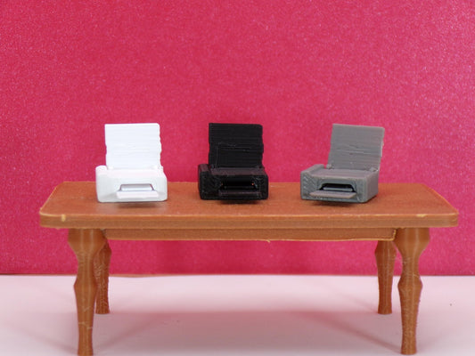 1:24 Scale Miniature Laser & Inkjet Printers | Dollhouse Office Accessories | Miniature Desk Printers for Dioramas and Scale Scenes - MstrcrftMinis - 1223