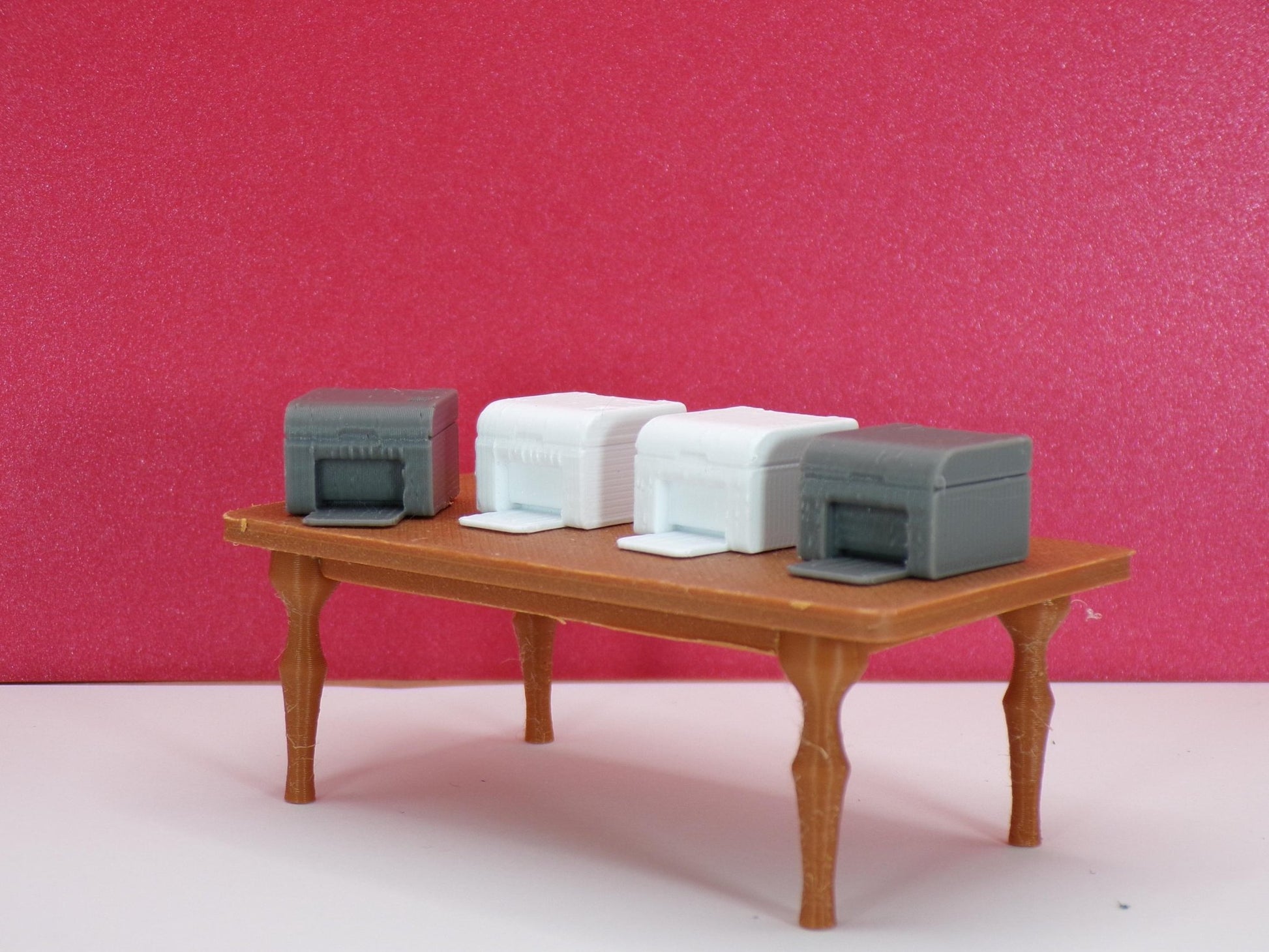 1:24 Scale Miniature Laser & Inkjet Printers | Dollhouse Office Accessories | Miniature Desk Printers for Dioramas and Scale Scenes - MstrcrftMinis - 1223