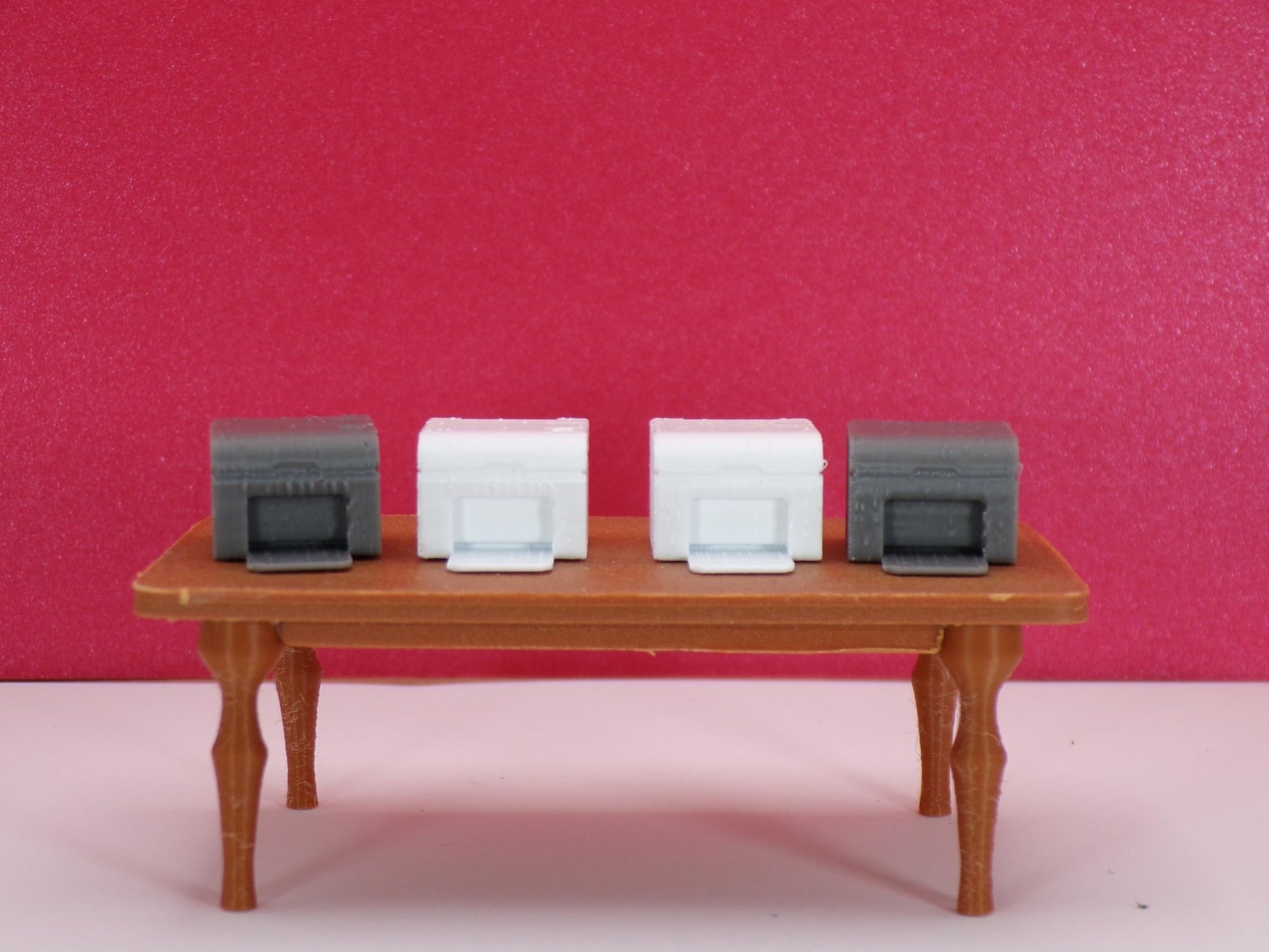 1:24 Scale Miniature Laser & Inkjet Printers | Dollhouse Office Accessories | Miniature Desk Printers for Dioramas and Scale Scenes - MstrcrftMinis - 1223