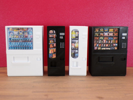 1:24 Scale Miniature Snack Vending Machines (Set of 2) | Dollhouse Food Accessories | Miniature Modern Vending Machines for Dioramas - MstrcrftMinis - 1218