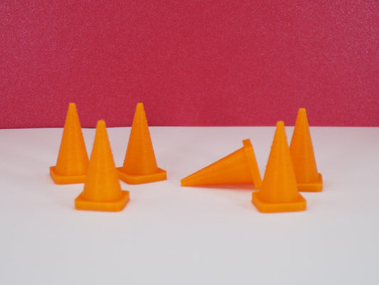 1:24 Scale Miniature Traffic Cones | Dollhouse Road Work Accessories | Tiny Construction Scene Props | Scale Model Safety Cones Set - MstrcrftMinis - 1220