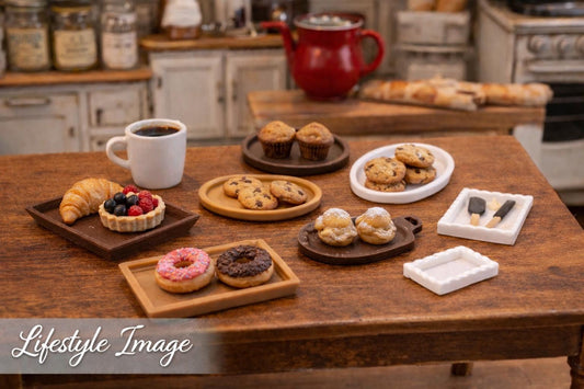 1:24 Scale Miniature Tray Set – Variety of 8 Serving Trays - MstrcrftMinis - 1345