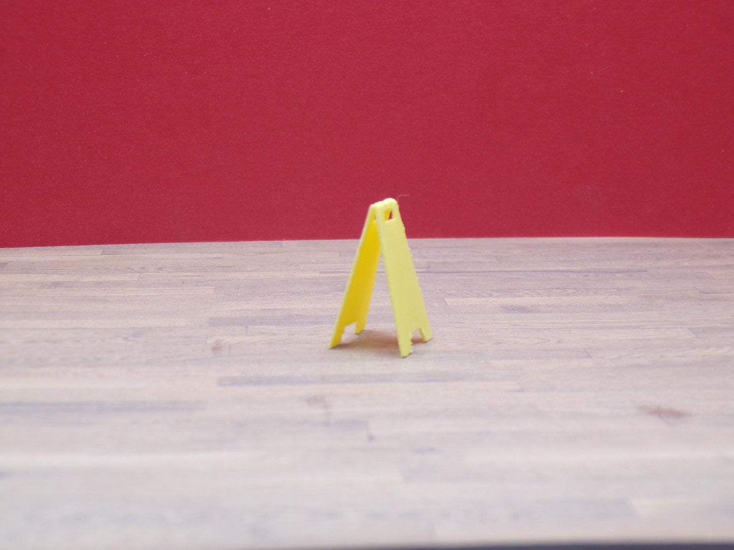 1:24 Scale Miniature "Wet Floor" Caution Sign | Dollhouse Janitor or Store Prop | Tiny Safety Sign for Workshop & Retail Dioramas - MstrcrftMinis - 1244