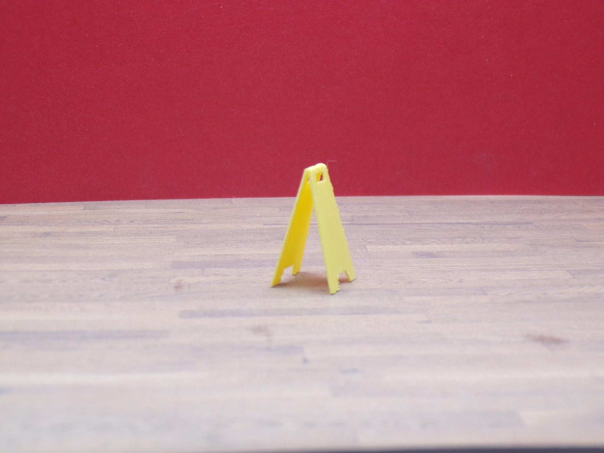 1:24 Scale Miniature "Wet Floor" Caution Sign | Dollhouse Janitor or Store Prop | Tiny Safety Sign for Workshop & Retail Dioramas - MstrcrftMinis - 1244