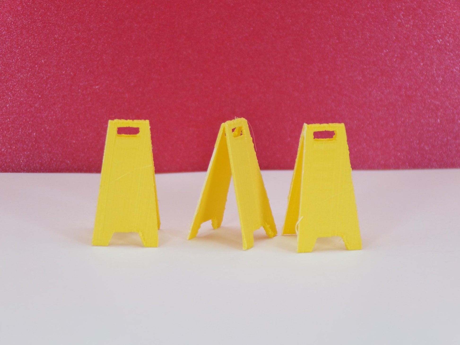 1:24 Scale Miniature "Wet Floor" Caution Sign | Dollhouse Janitor or Store Prop | Tiny Safety Sign for Workshop & Retail Dioramas - MstrcrftMinis - 1244