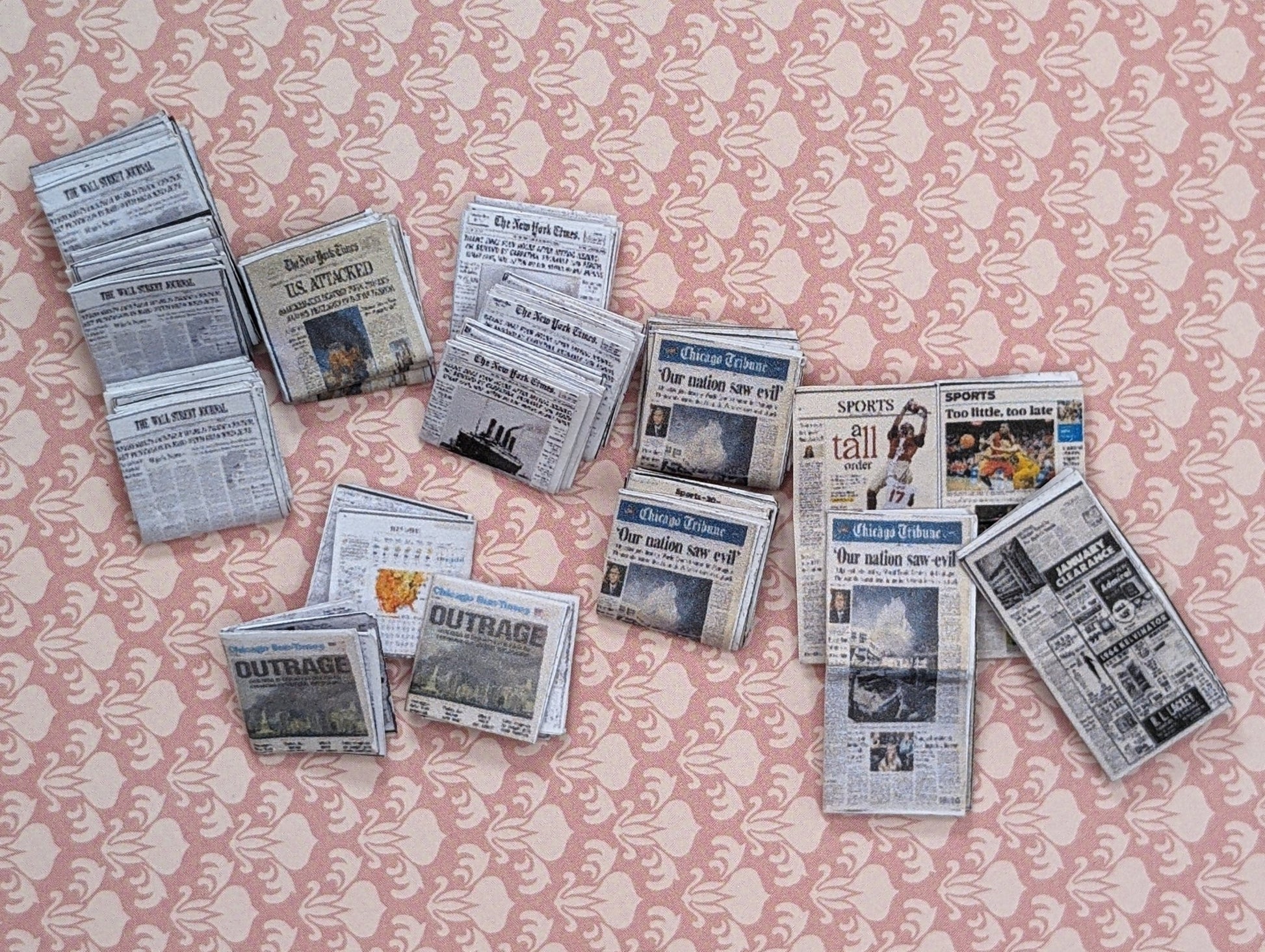 1:24 Scale Newspapers, Postcards, Shipping Labels, and Stamps - 4 More Newspapers Added - MstrcrftMinis - 1016