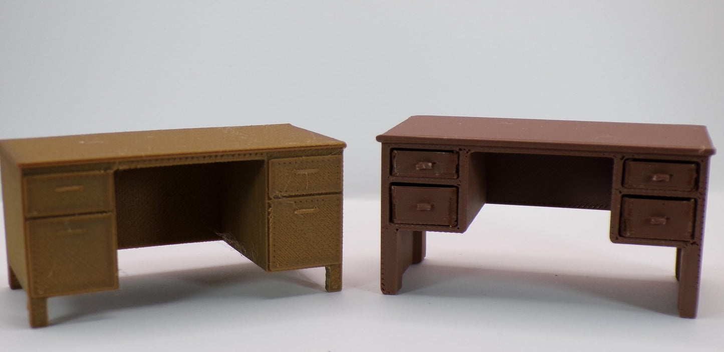 1:24 Scale Office Desk - 2 Versions to Choose From - MstrcrftMinis - 1175 - OD