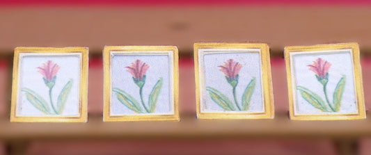 1:24 Scale Original Flower Artwork with Frames - MstrcrftMinis - 1183