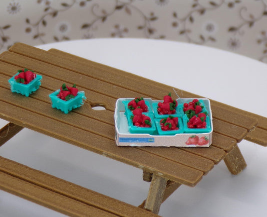 1:24 Scale Quart of Strawberries - MstrcrftMinis - 1103