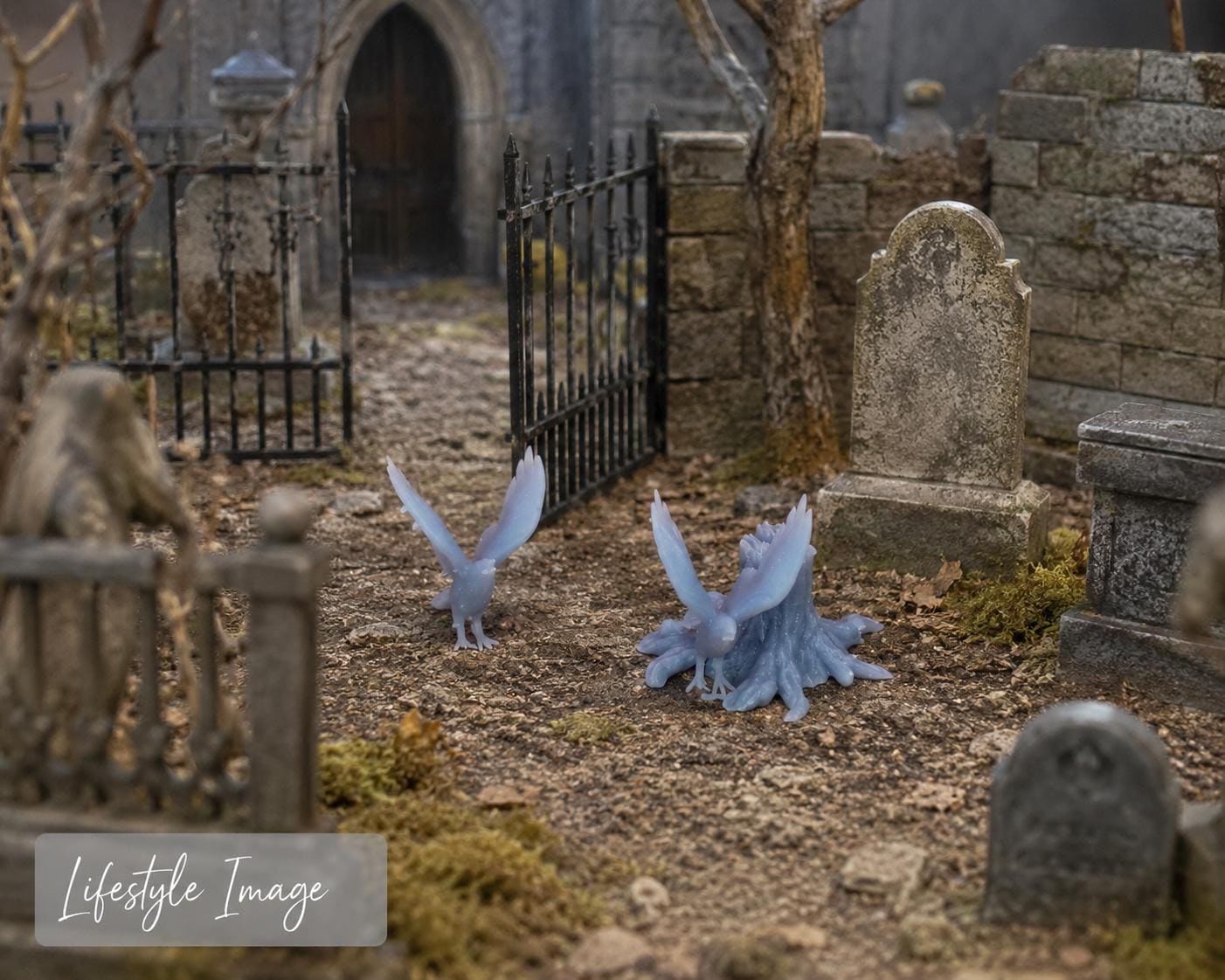 1:24 Scale Raven Set (3) – Halloween Ravens – Gothic Diorama Accessory – Haunted House Décor - MstrcrftMinis - 1403