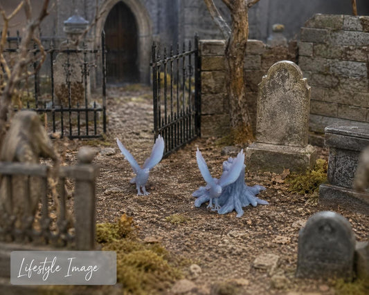 1:24 Scale Raven Set (3) – Halloween Ravens – Gothic Diorama Accessory – Haunted House Décor - MstrcrftMinis - 1403