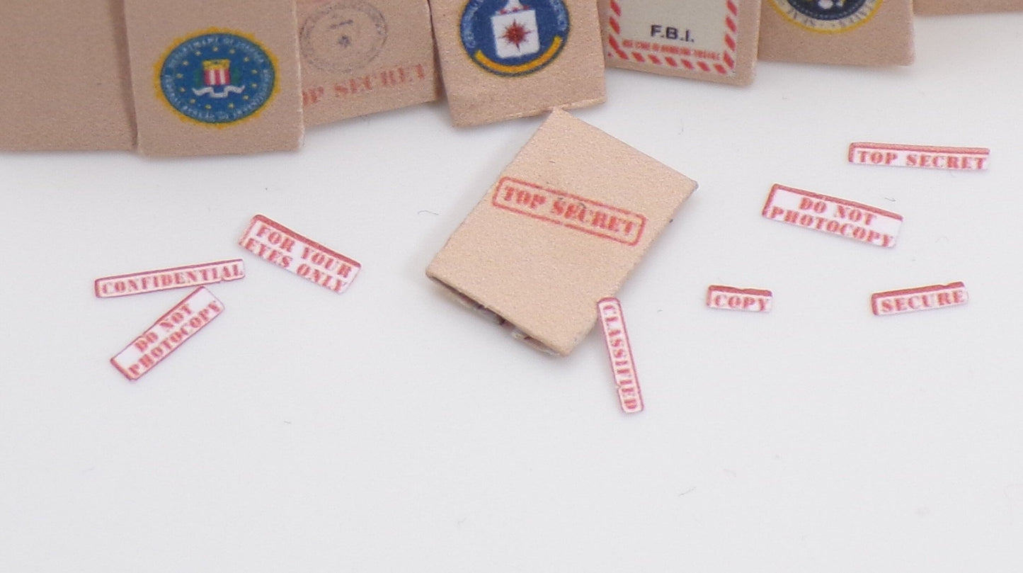 1:24 Scale Secret Agent Files and Paperwork - MstrcrftMinis - 1033