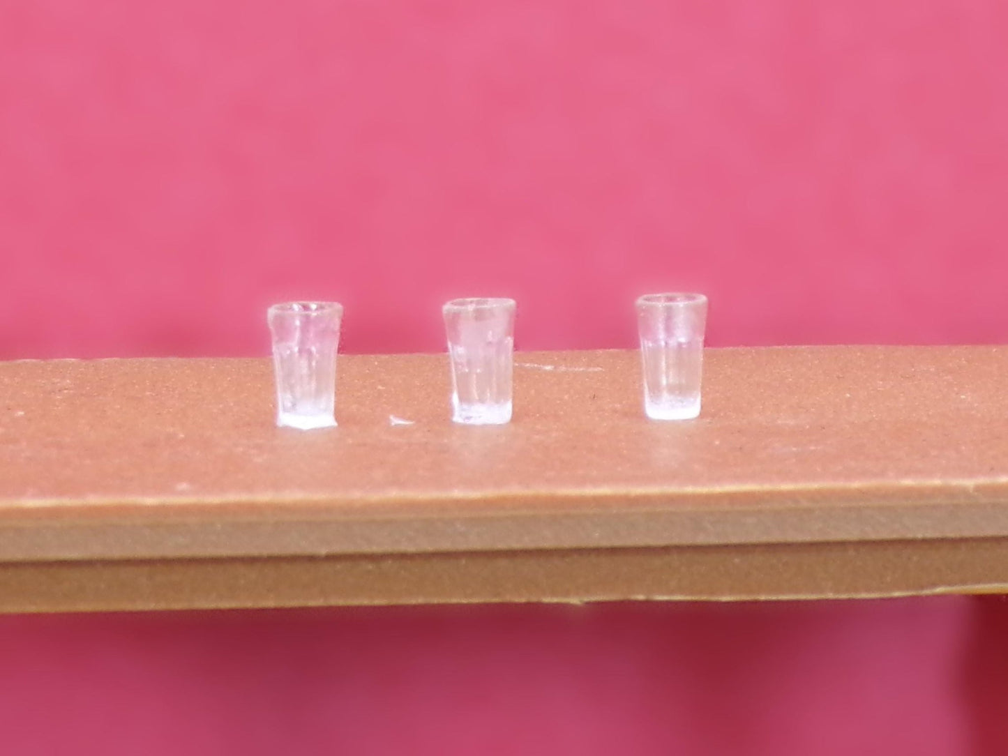 1:24 Scale Set of 4 Clear Drinking Glasses - MstrcrftMinis - 1166