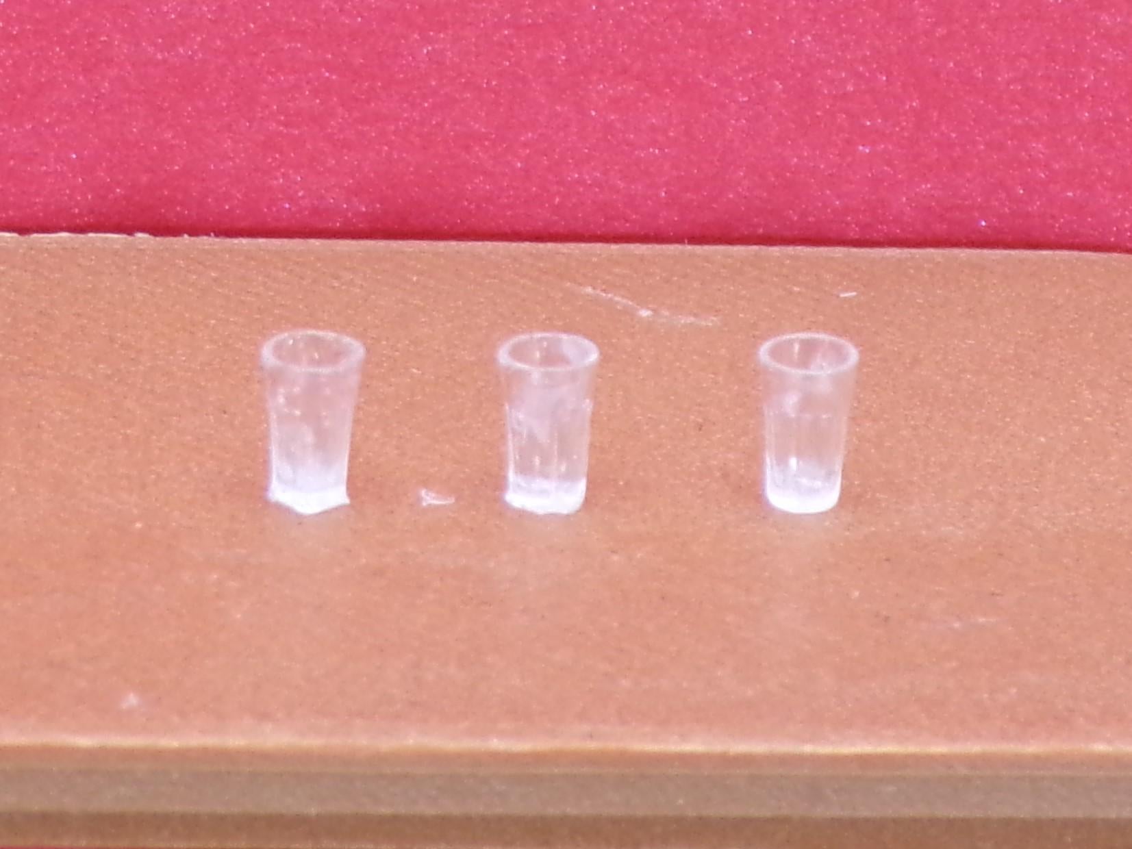 1:24 Scale Set of 4 Clear Drinking Glasses - MstrcrftMinis - 1166