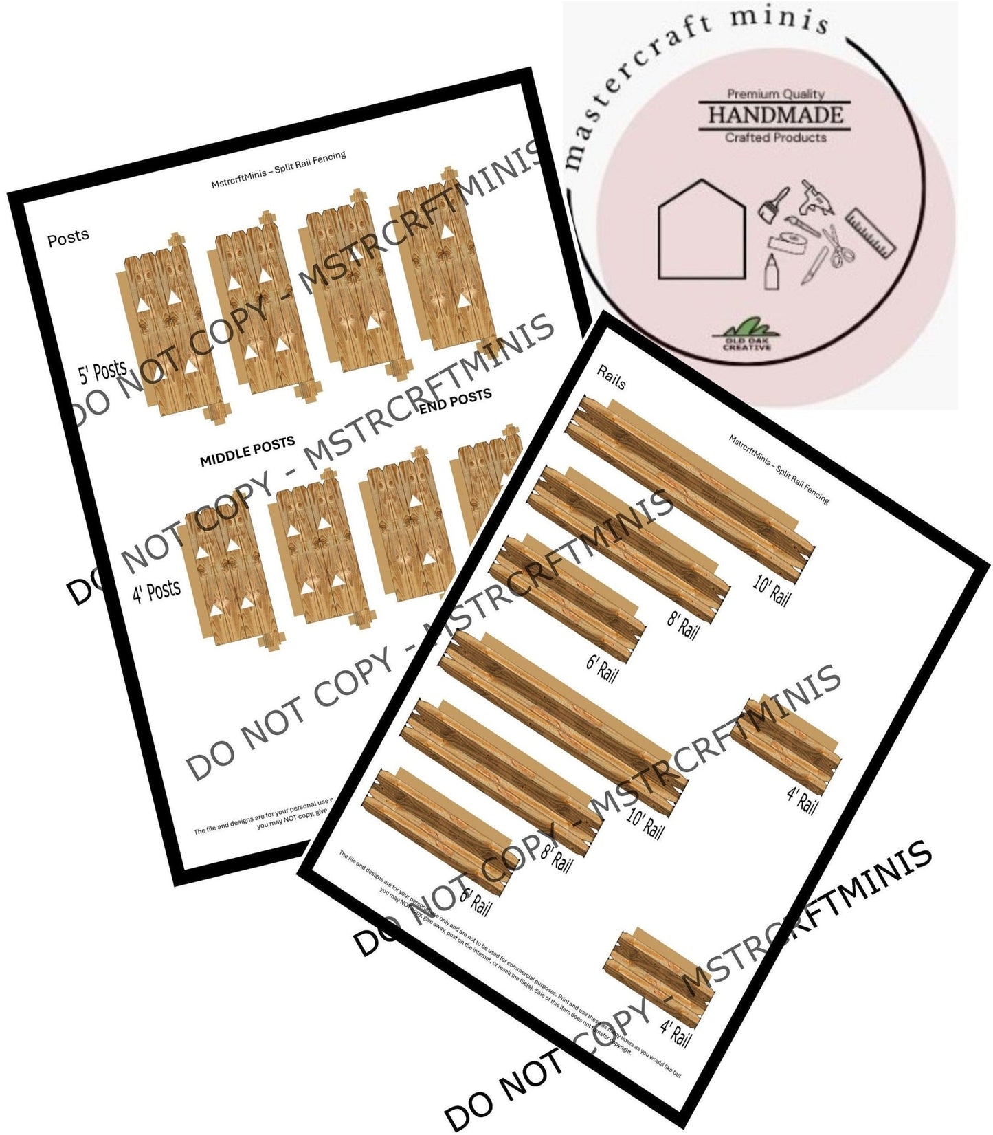 1:24 Scale Split Rail Fence - MstrcrftMinis - 1034