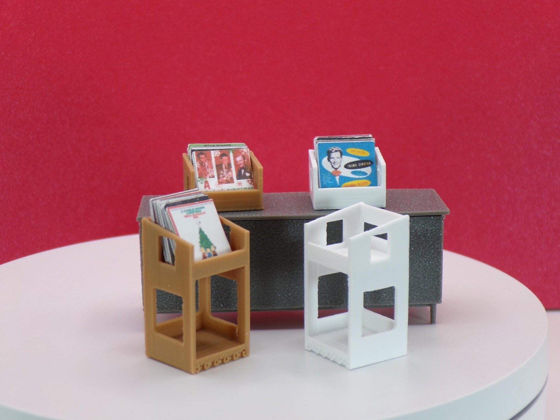 1:24 Scale Vinyl Record Stand (2 Varieties / 2 Sizes) - 1/25 Scale and G Scale Compatible - MstrcrftMinis - 1274