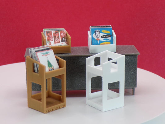 1:24 Scale Vinyl Record Stand (2 Varieties / 2 Sizes) - 1/25 Scale and G Scale Compatible - MstrcrftMinis - 1274