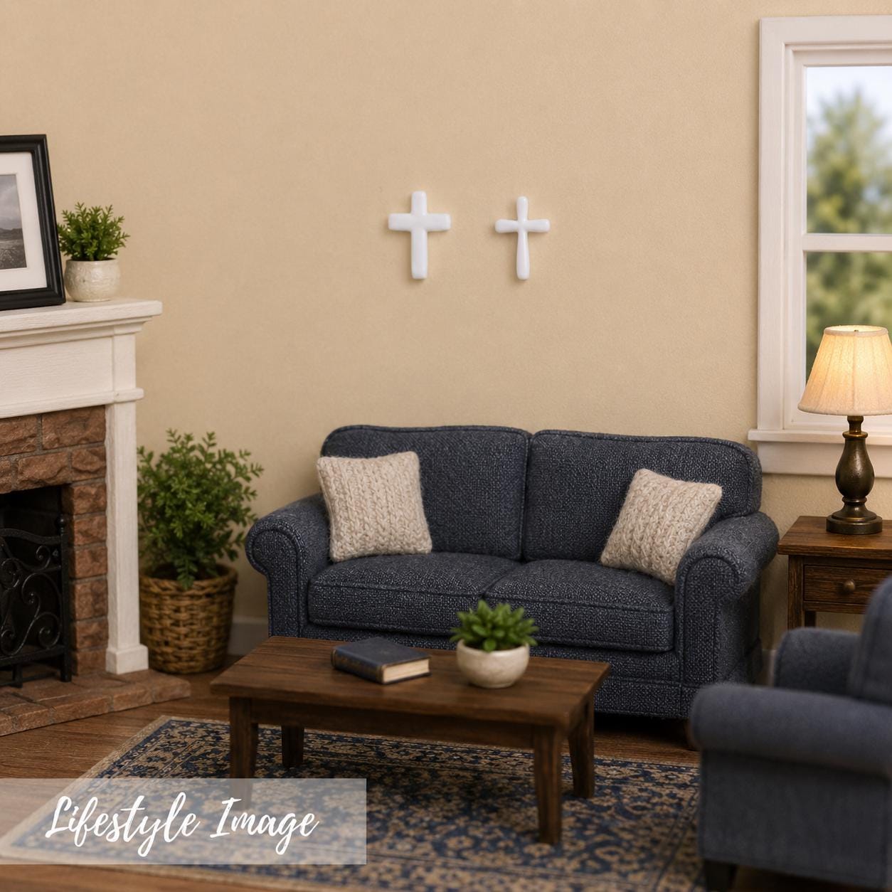 1:24 Scale Wall Crosses – Miniature Crosses (2) for Dollhouses, Churches & Graveyards - MstrcrftMinis - 1409