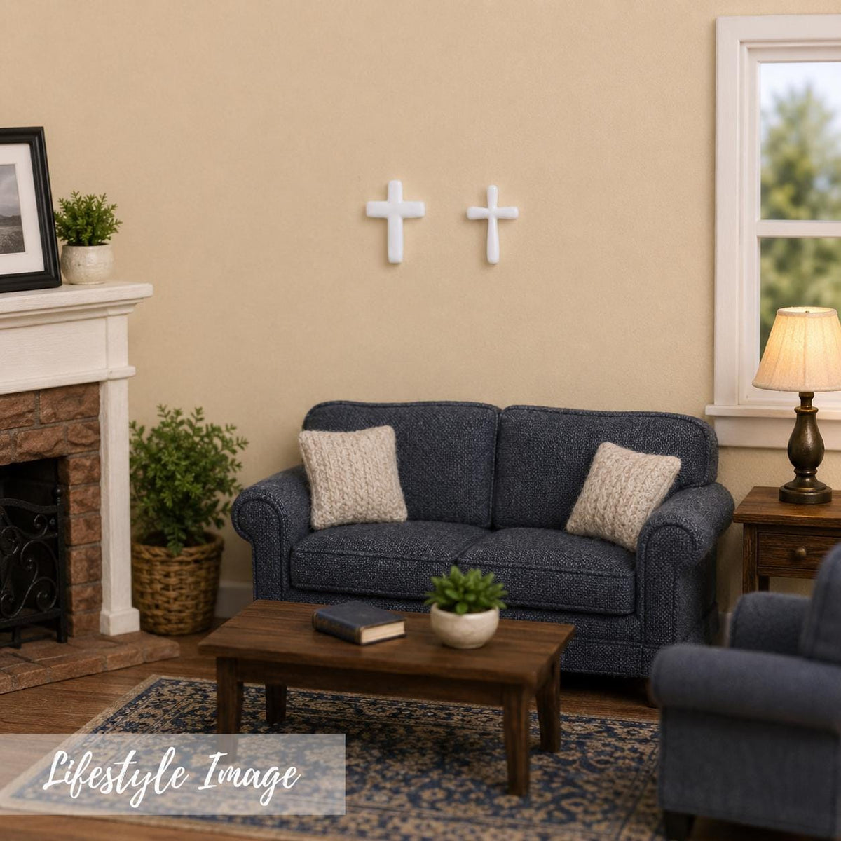 1:24 Scale Wall Crosses – Miniature Crosses (2) for Dollhouses, Churches & Graveyards - MstrcrftMinis - 1409