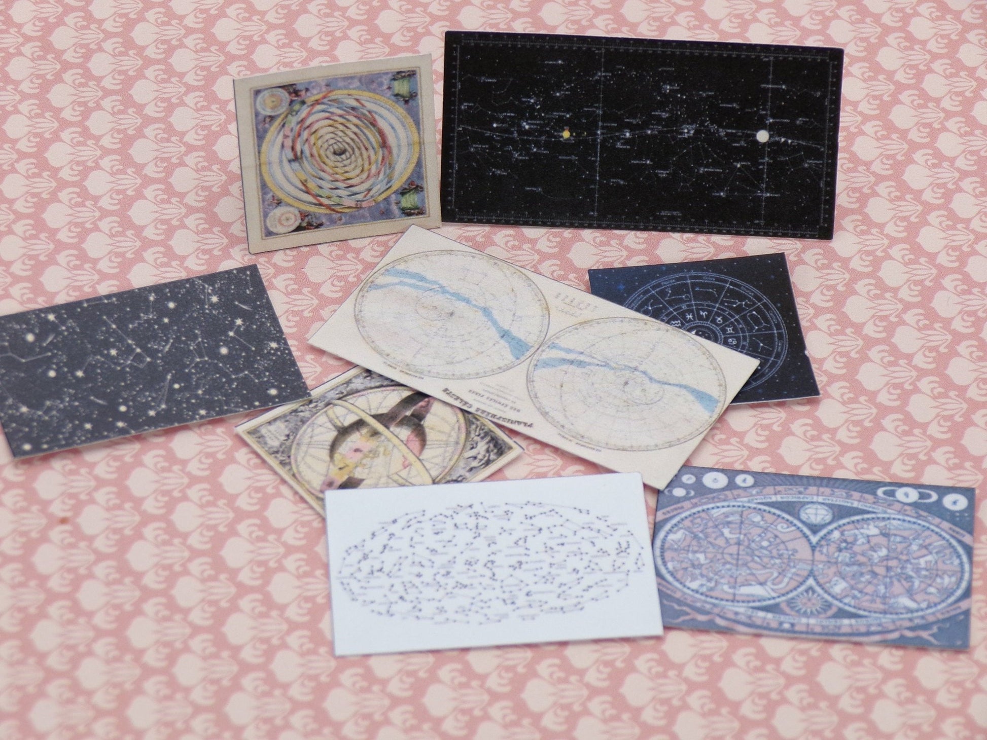 1:24 Scale Zodiac Package - Wall Posters - 2 sizes, Star Maps, Book of the Zodiac, Zodiac Power Colors, Deck of Tarot Cards - MstrcrftMinis - 1025