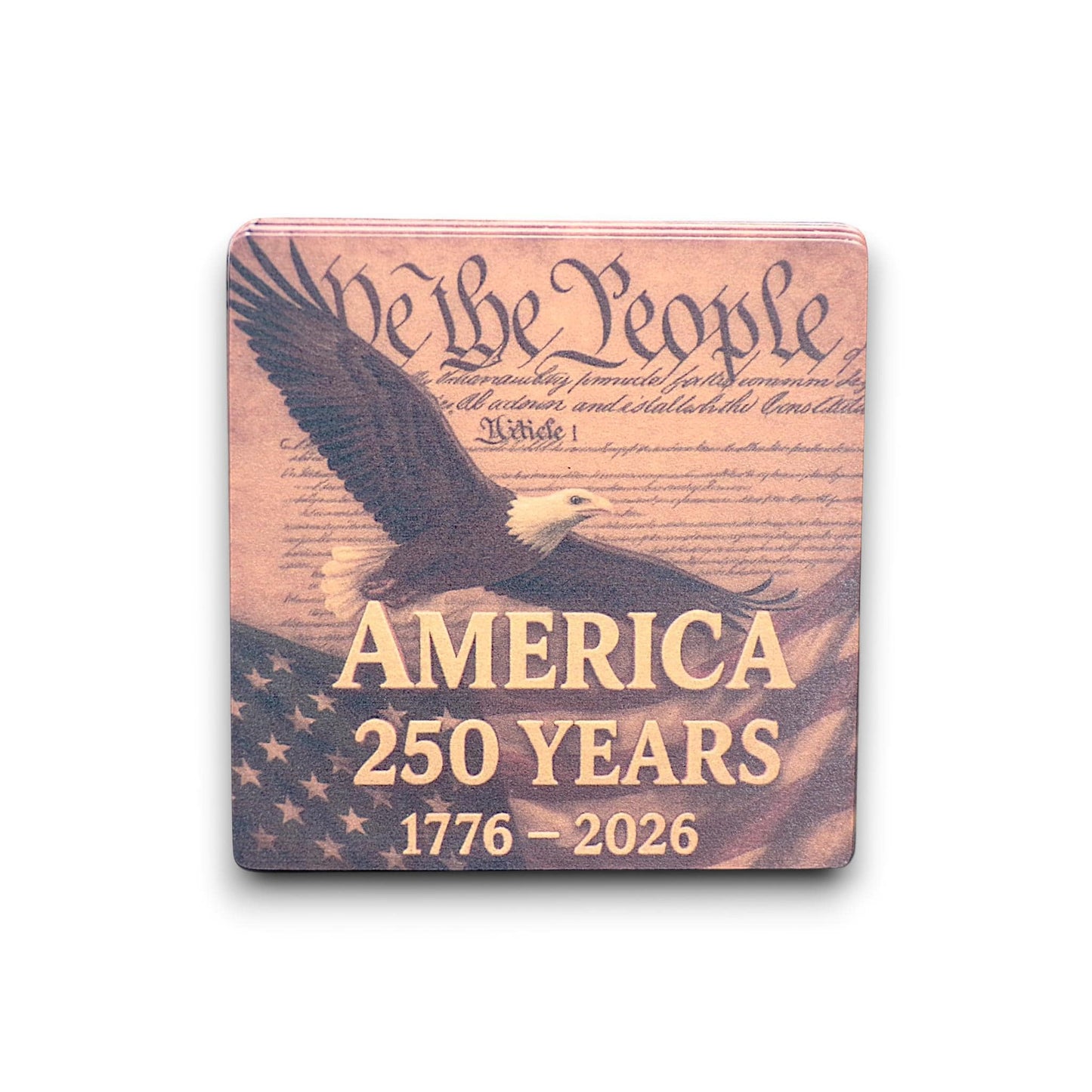America @ 250 Drink Coasters - Celebrate America's 250th Anniversary - 4" Paperboard (10 - pack) - MstrcrftMinis - 1362
