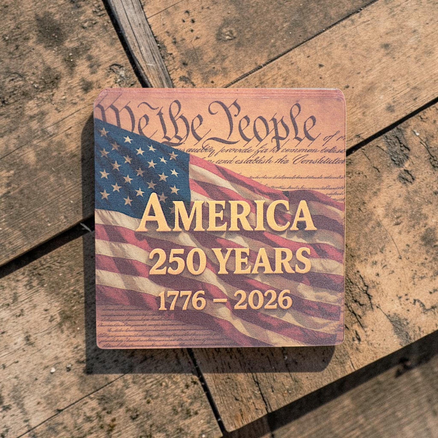 America @ 250 Drink Coasters - Celebrate America's 250th Anniversary - 4" Paperboard (10 - pack) - MstrcrftMinis - 1373