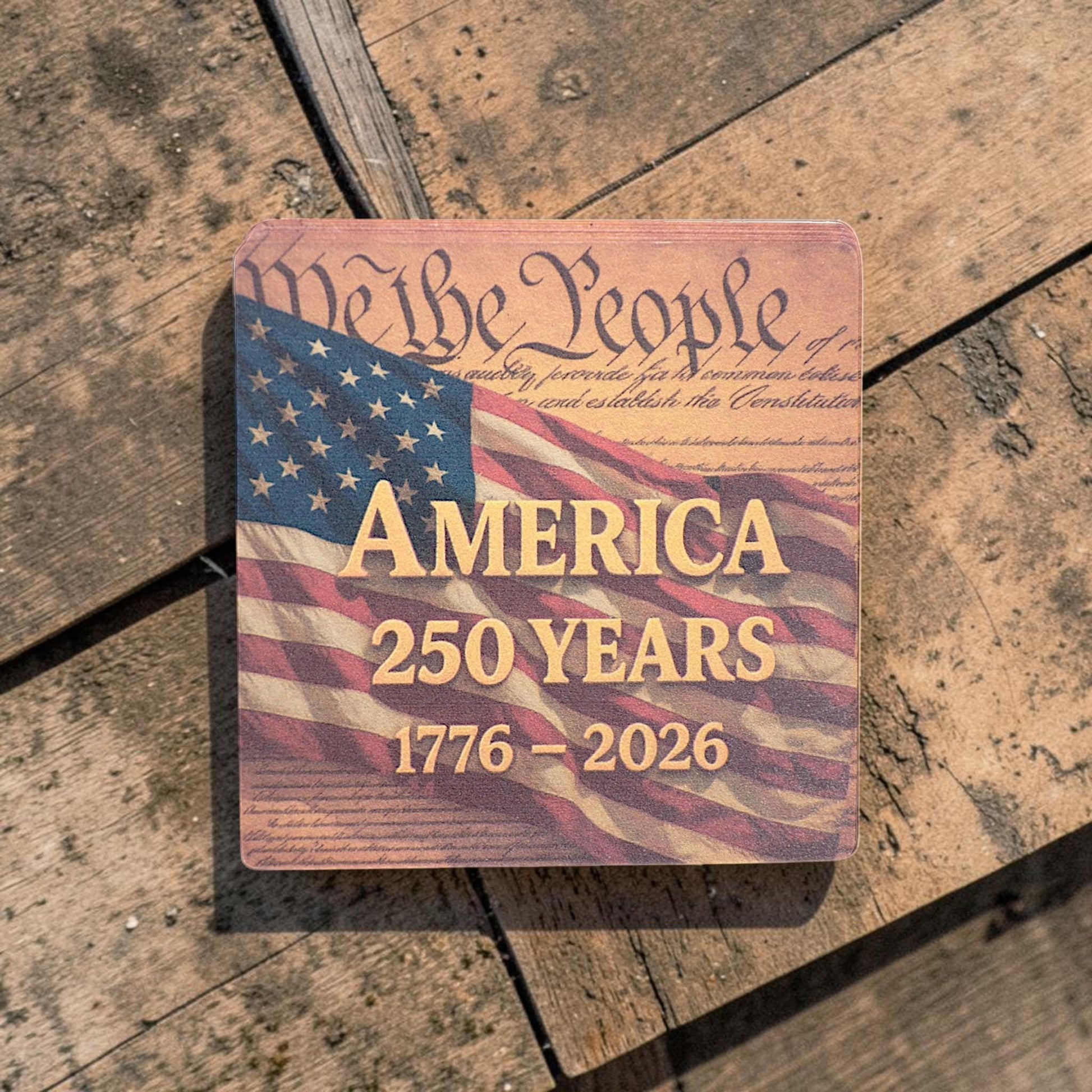 America @ 250 Drink Coasters - Celebrate America's 250th Anniversary - 4" Paperboard (10 - pack) - MstrcrftMinis - 1373