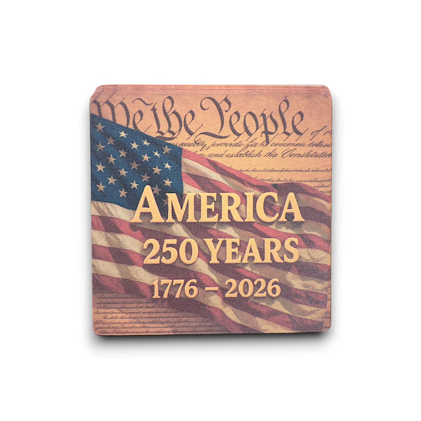 America @ 250 Drink Coasters - Celebrate America's 250th Anniversary - 4" Paperboard (10 - pack) - MstrcrftMinis - 1373