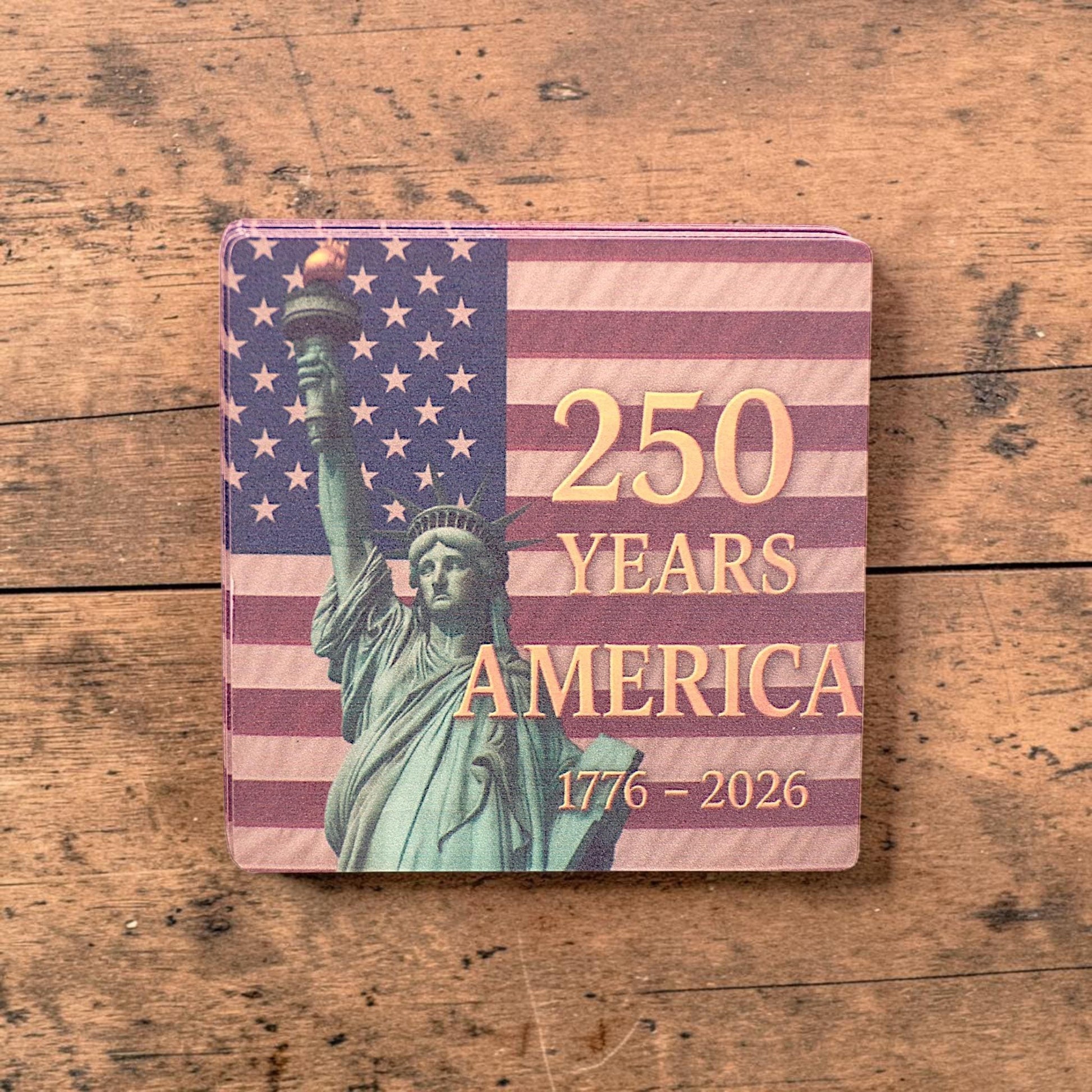 America @ 250 Drink Coasters - Celebrate America's 250th Anniversary - 4" Paperboard (10 - pack) - MstrcrftMinis - 1363