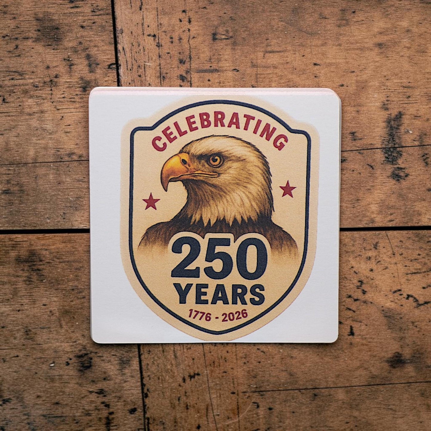 America @ 250 Drink Coasters - Celebrate America's 250th Anniversary - 4" Paperboard (10 - pack) - MstrcrftMinis - 1370