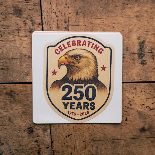 America @ 250 Drink Coasters - Celebrate America's 250th Anniversary - 4" Paperboard (10 - pack) - MstrcrftMinis - 1370