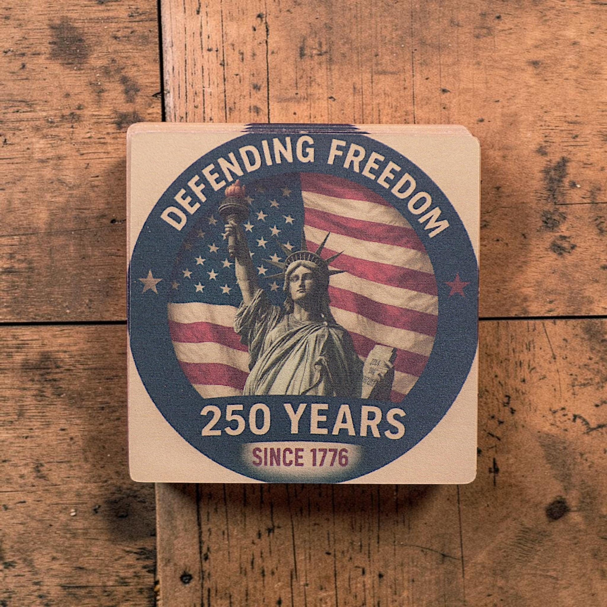America @ 250 Drink Coasters - Celebrate America's 250th Anniversary - 4" Paperboard (10 - pack) - MstrcrftMinis - 1369