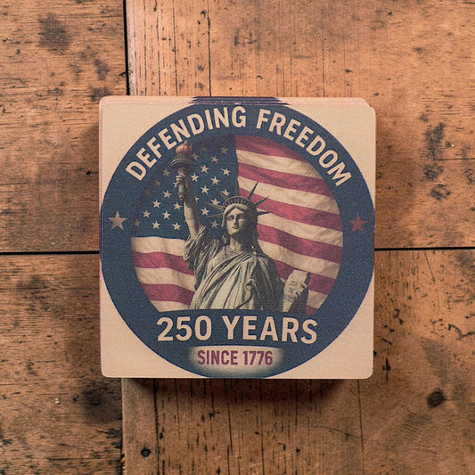 America @ 250 Drink Coasters - Celebrate America's 250th Anniversary - 4" Paperboard (10 - pack) - MstrcrftMinis - 1369