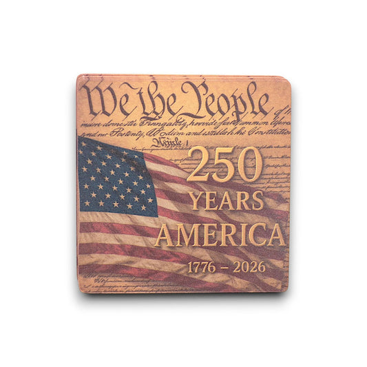 America @ 250 Drink Coasters - Celebrate America's 250th Anniversary - 4" Paperboard (10 - pack) - MstrcrftMinis - 1371