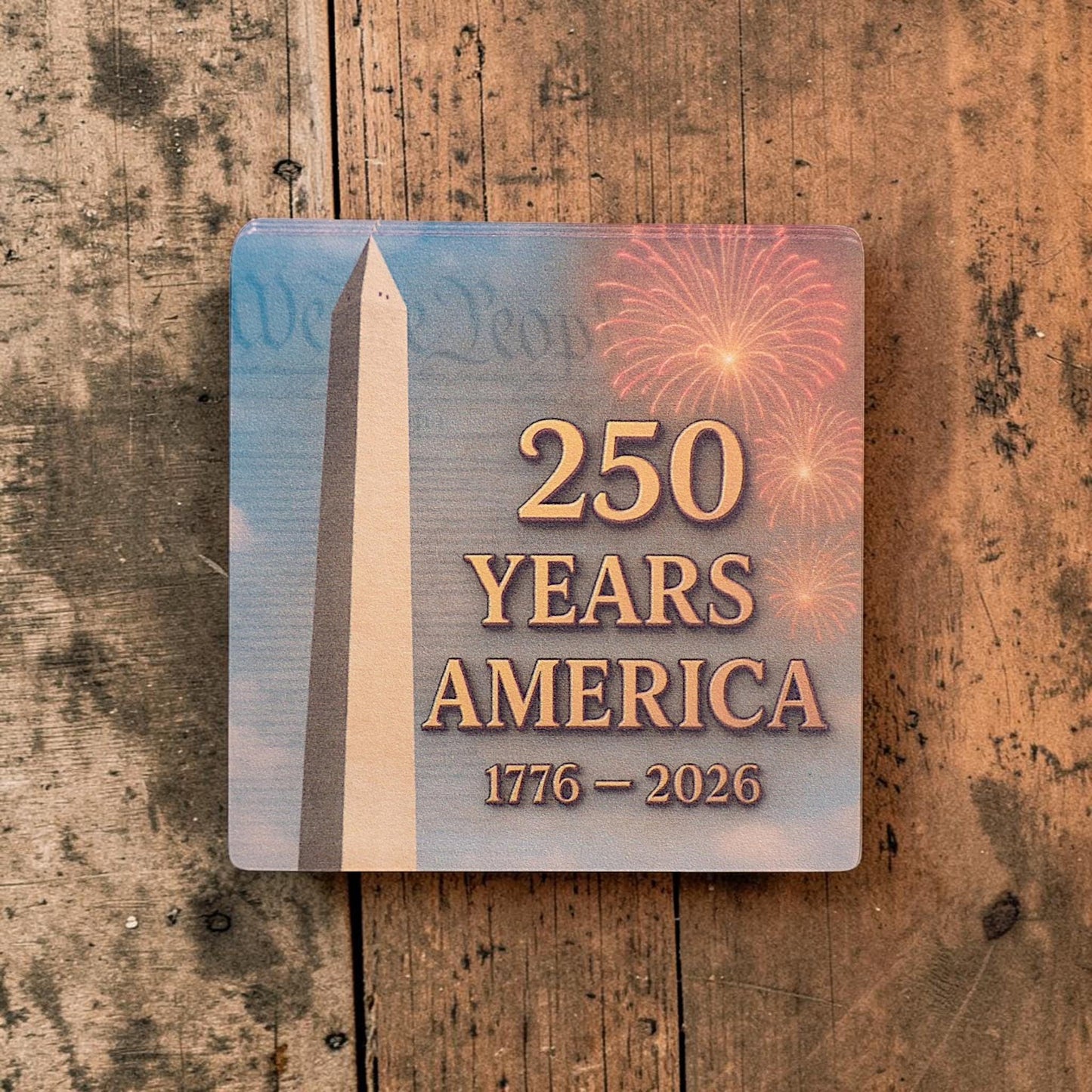 America @ 250 Drink Coasters - Celebrate America's 250th Anniversary - 4" Paperboard (10 - pack) - MstrcrftMinis - 1364