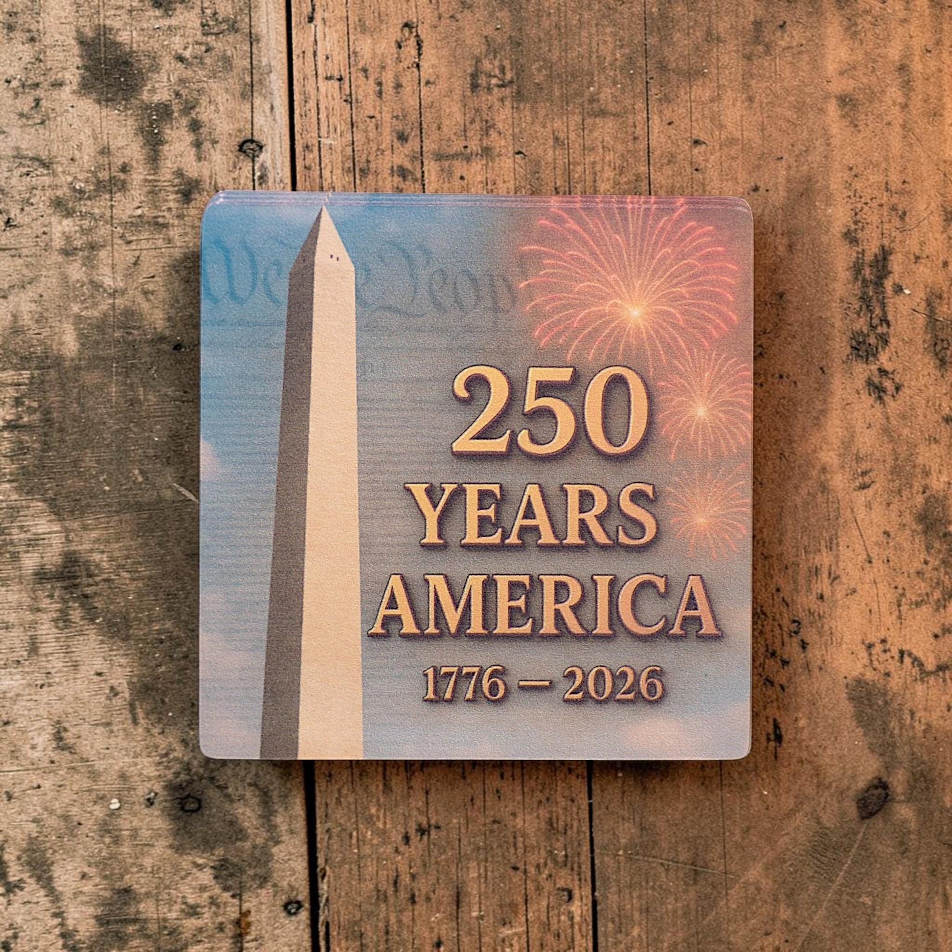 America @ 250 Drink Coasters - Celebrate America's 250th Anniversary - 4" Paperboard (10 - pack) - MstrcrftMinis - 1364