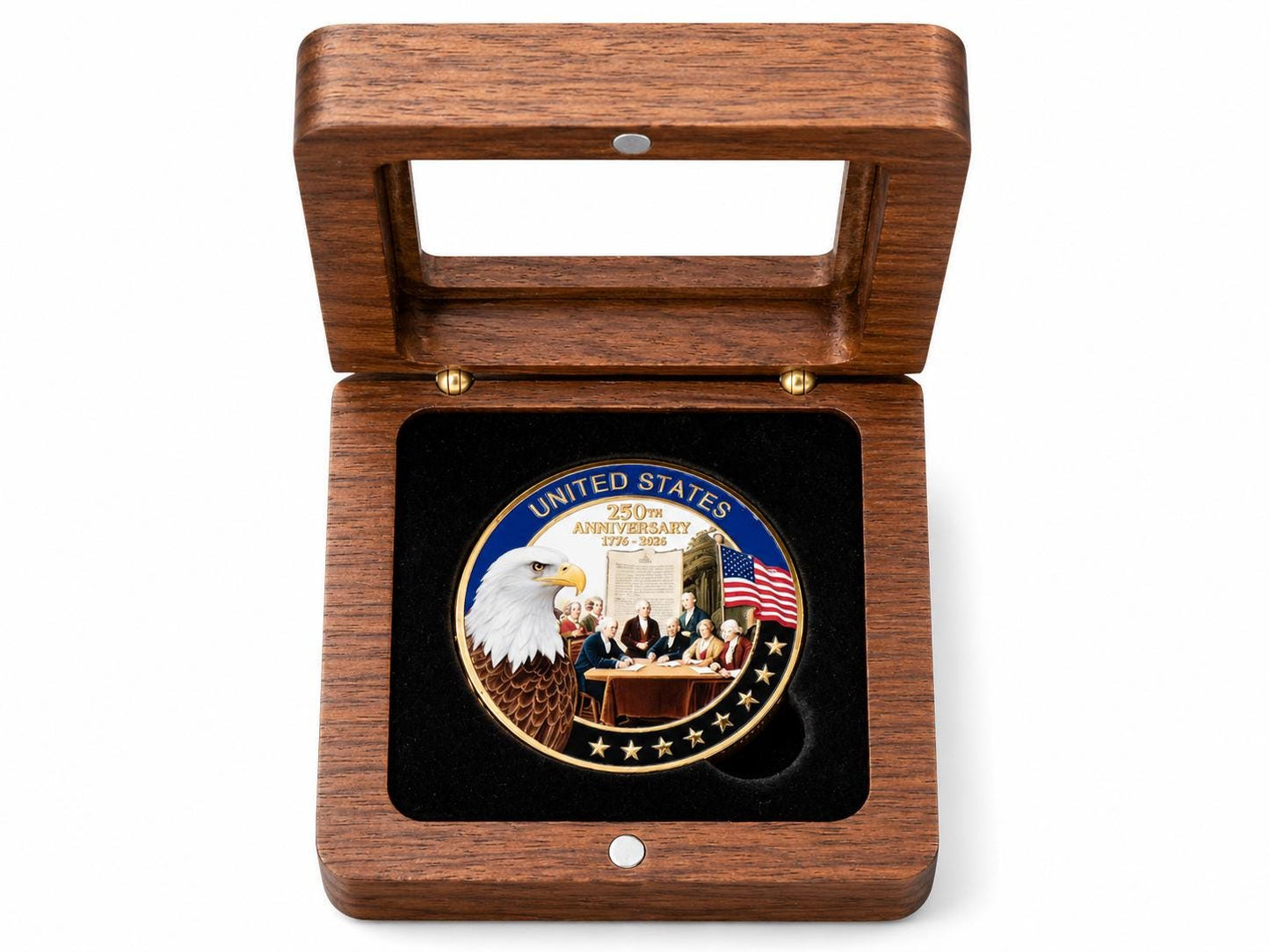 America's 250th Anniversary Collectible Coin – 44mm Commemorative Challenge Coin - MstrcrftMinis - 1376-AD