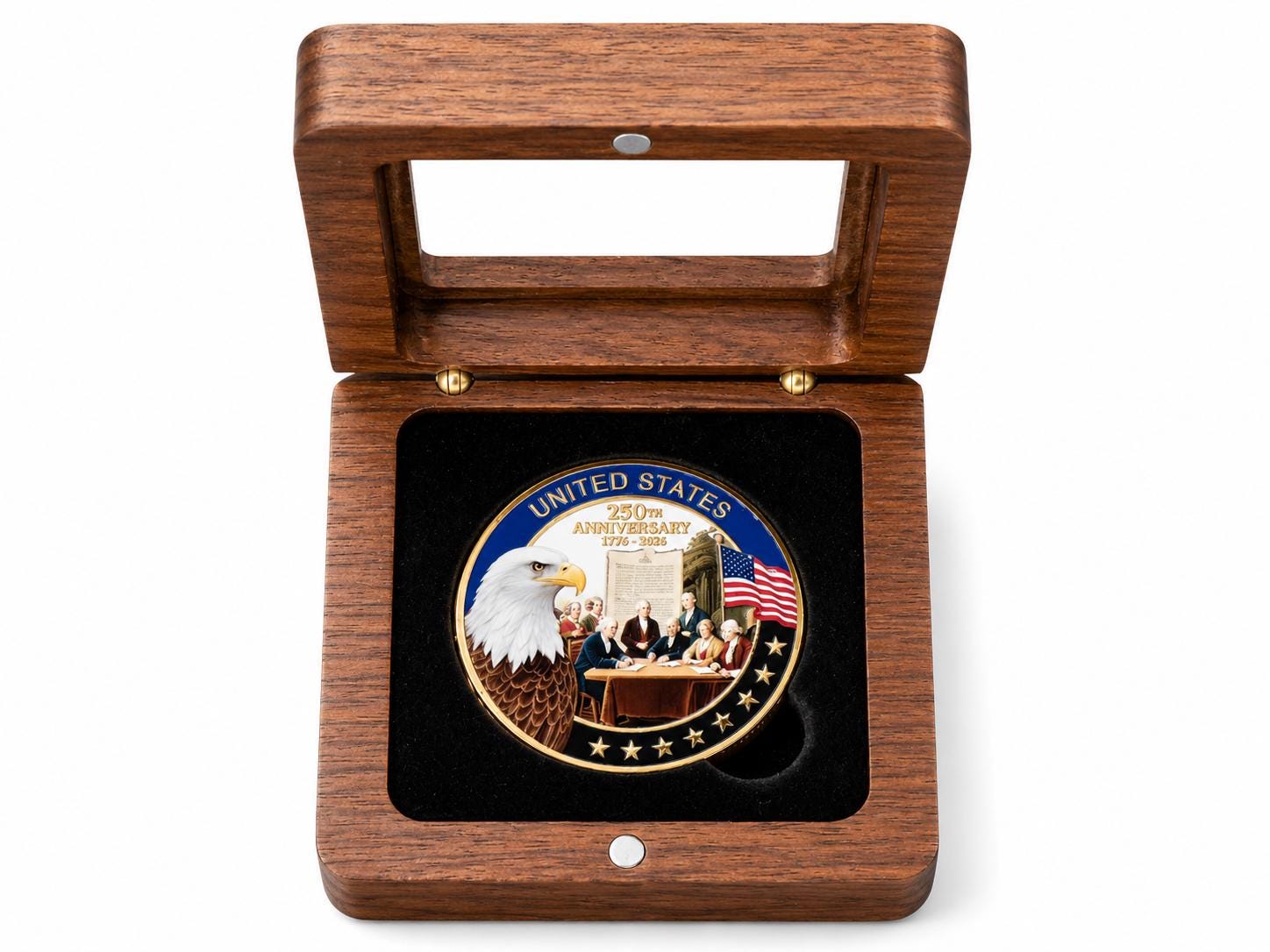 America's 250th Anniversary Collectible Coin – 44mm Commemorative Challenge Coin - MstrcrftMinis - 1376-AD