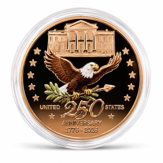 America's 250th Anniversary Collectible Coin – 44mm Commemorative Challenge Coin - Copper - MstrcrftMinis - 1376-C